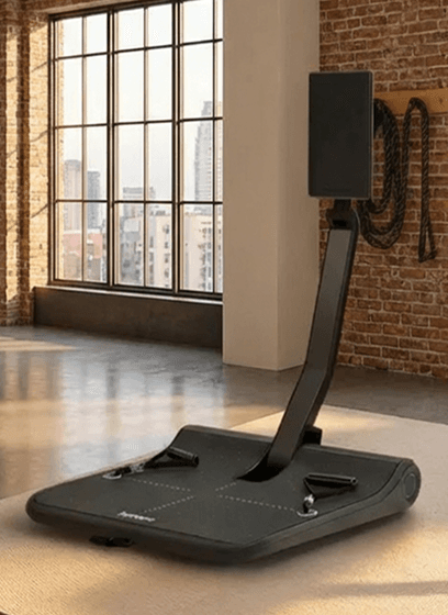 Off-axis view of LYQUID machine showing the screen and handle attachments