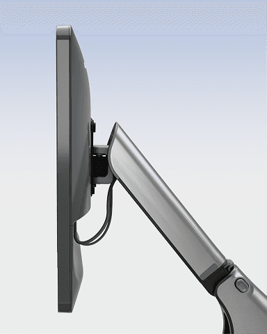 Close-up detail of the Hydrow Arc monitor arm