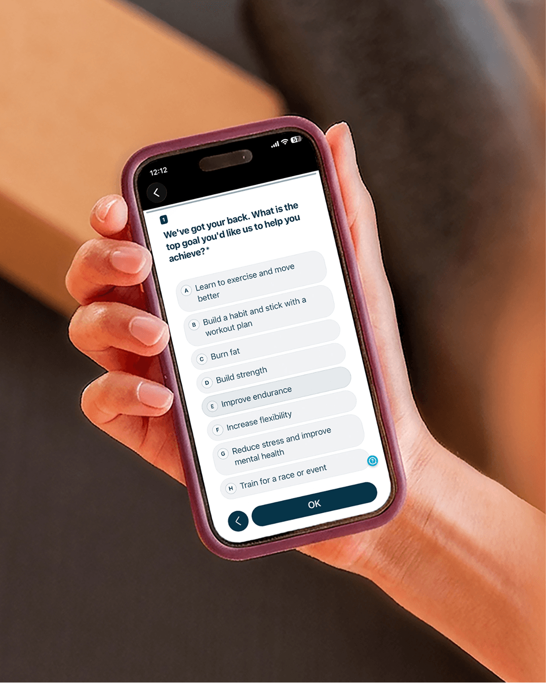 Guided onboarding shown on a user's phone