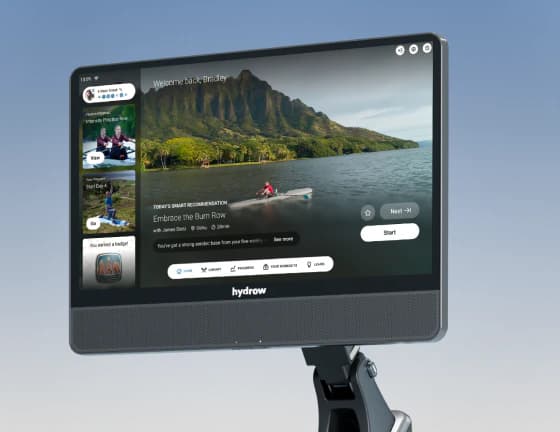 Hydrow screen showing a personalized workout recommendation