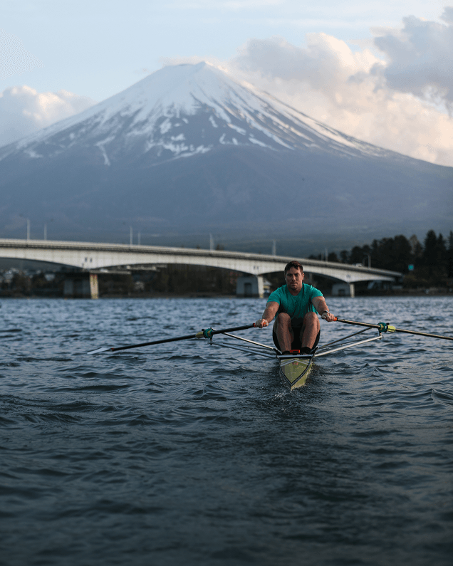 Coach James with Mt. Fuji in the background