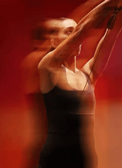 Woman doing a strength workout on LYQUID